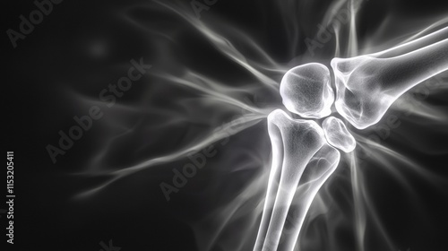 Lateral X-ray of the knee showing a dislocated patella with detailed surrounding bone structure