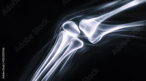 Lateral X-ray of the knee showing a dislocated patella with detailed surrounding bone structure