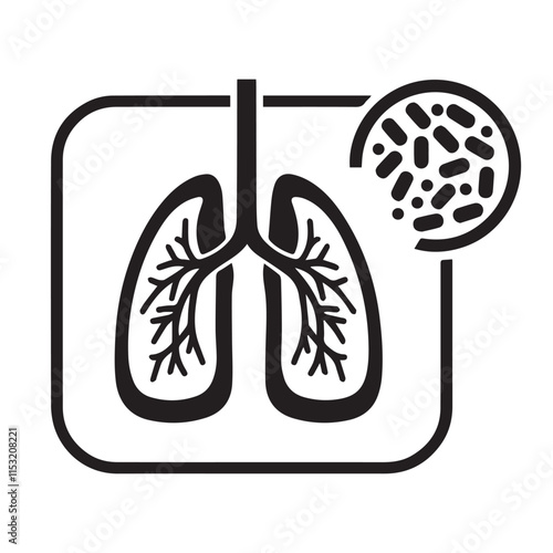 Human lung vector silhouette