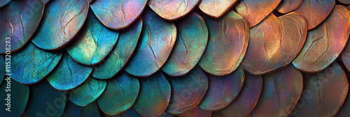 Wallpaper Mural Iridescent Fish Scales in a Mesmerizing Pattern Torontodigital.ca