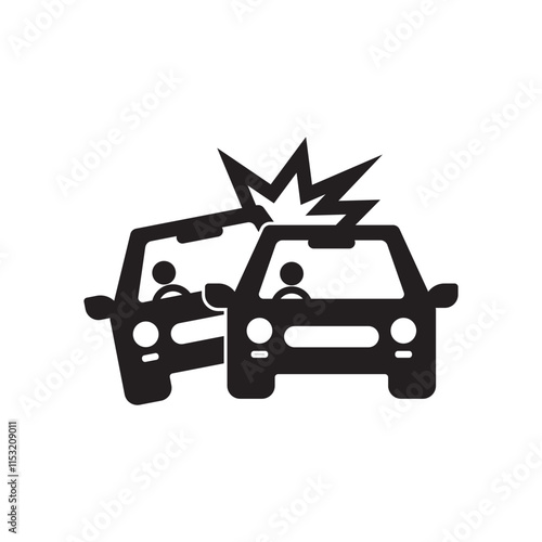 Vehicle accident icon symbol in traffic design vector illustration