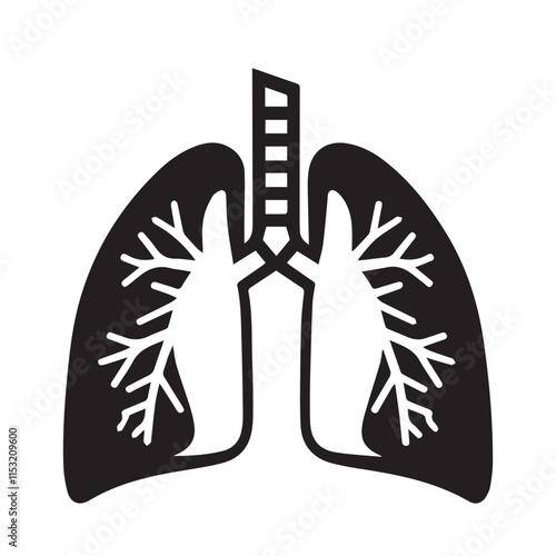 Human lung vector silhouette