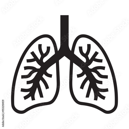Human lung vector silhouette
