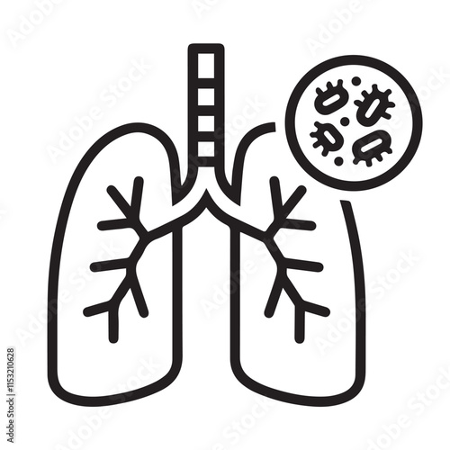 Human lung vector silhouette