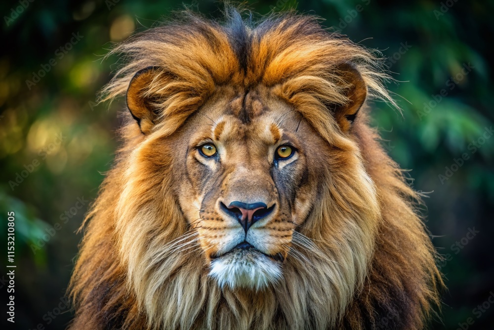 Majestic Asiatic Lion Portrait: Wildlife Photography, Endangered Species, Indian Lion, Panthera Leo Persica, Big Cat Majestic Asiatic Lion Portrait: Wildlife Photography, Endangered Species, Indian Lion, Panthera Leo Persica, Big Cat