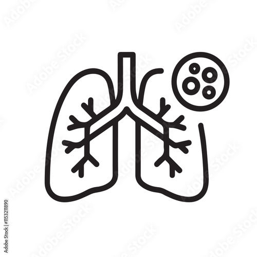 Human lung vector silhouette