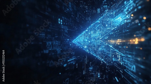 Digital Transformation Arrow Chart Abstract Visual Representation