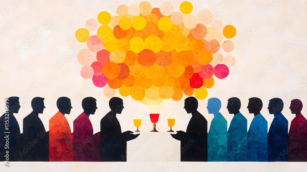 Unity Communion Christian communion ceremony with bright colors symbolizing unity ...