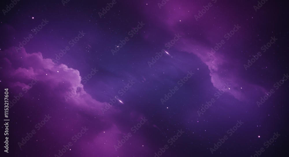 Naklejka premium Abstract Purple Cosmic Nebula Background