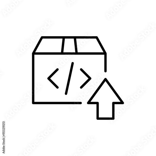 Software update outline icons, minimalist vector illustration ,simple transparent graphic element .Isolated on white background