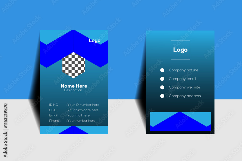 Modern Identity Card blue gradiant vector. Modern Identity Card blue gradiant vector.