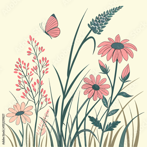Aquarelle wildflower design perfect for backgrounds, textures, and wrapper patterns.