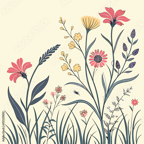 Aquarelle wildflower design perfect for backgrounds, textures, and wrapper patterns.