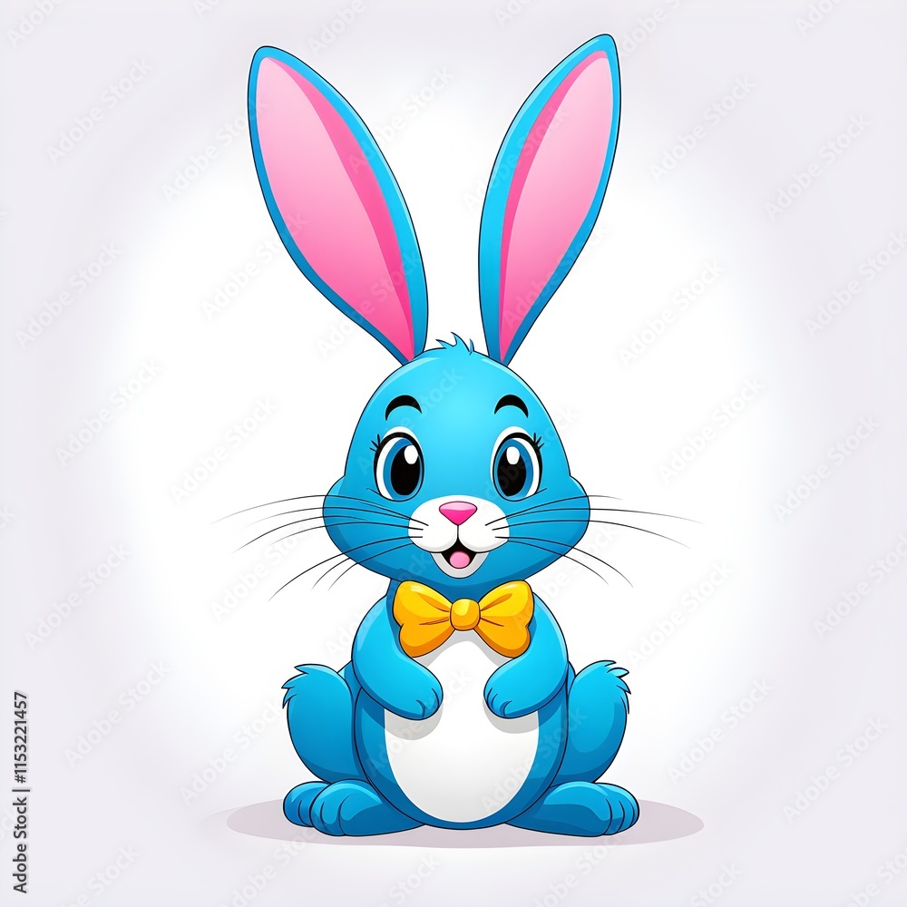Fototapeta premium Simple cartoon Easter bunny, abstract illustration