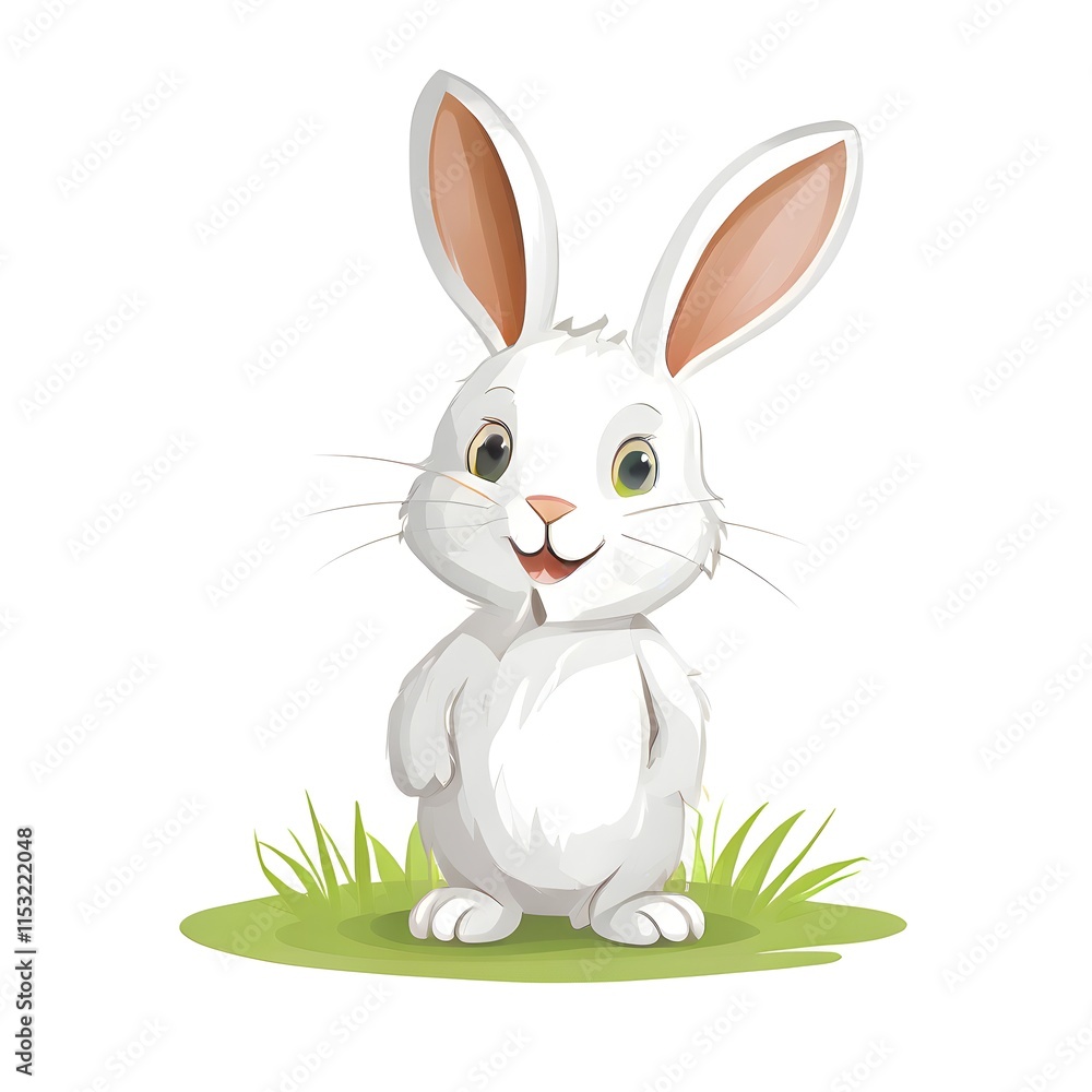 Obraz premium Simple cartoon Easter bunny, abstract illustration