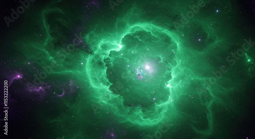 Green Nebula Space Background – Ring Nebula