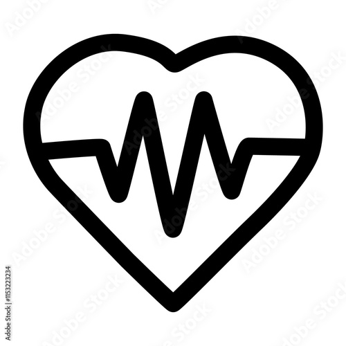 Heart flat icon in transparent background