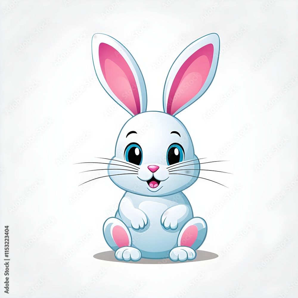 Fototapeta premium Simple cartoon Easter bunny, abstract illustration