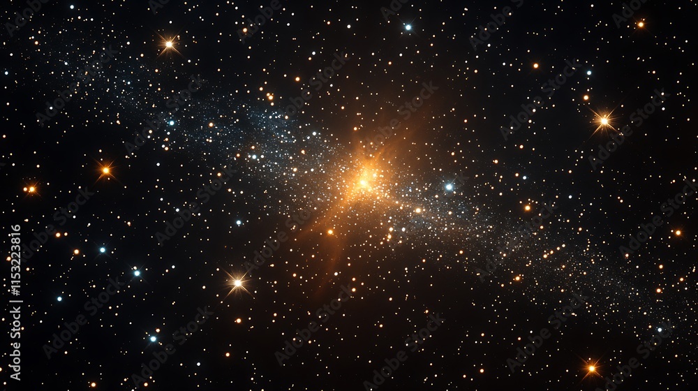 Celestial Scene Showing Bright Stars and a Galaxy Celestial Scene Showing Bright Stars and a Galaxy