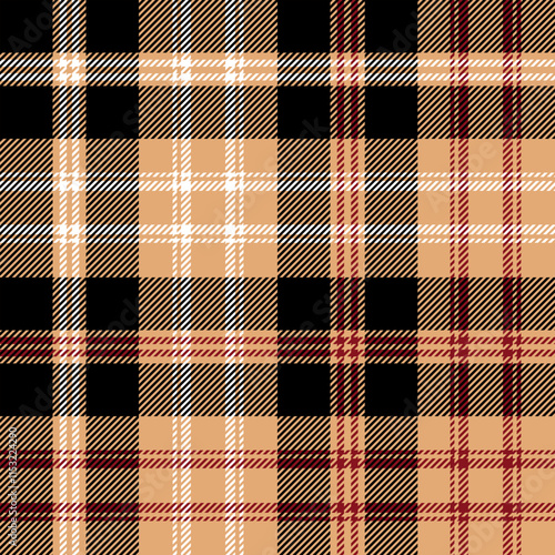 plaid tartan seamless repeat pattern. This is a black red cream white checkered plaid vector illustration. Design for decorative,wallpaper,shirts,clothing,tablecloths,wrapping,textile,fabric,texture