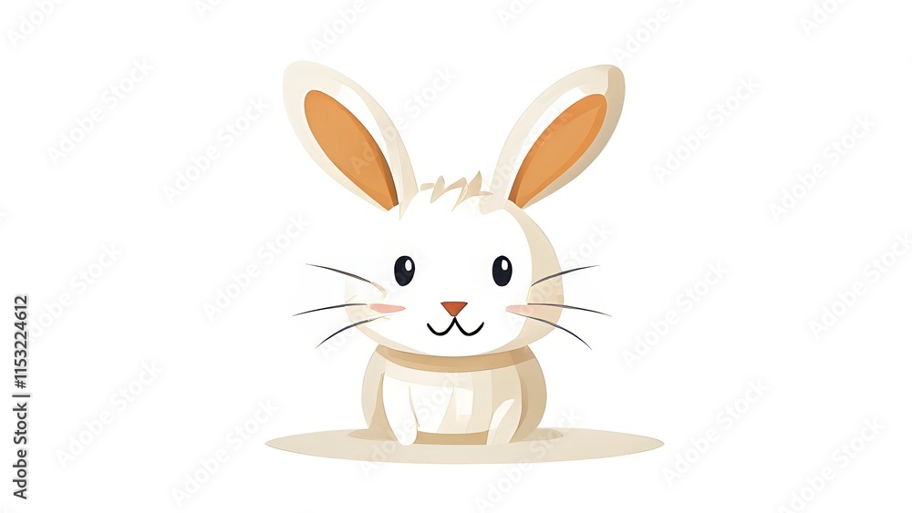 Fototapeta premium Simple cartoon Easter bunny, abstract illustration