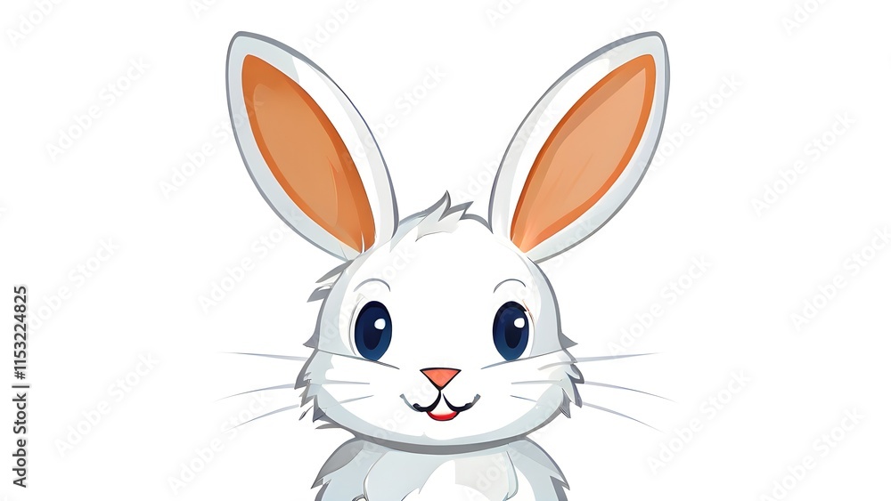 Obraz premium Simple cartoon Easter bunny, abstract illustration