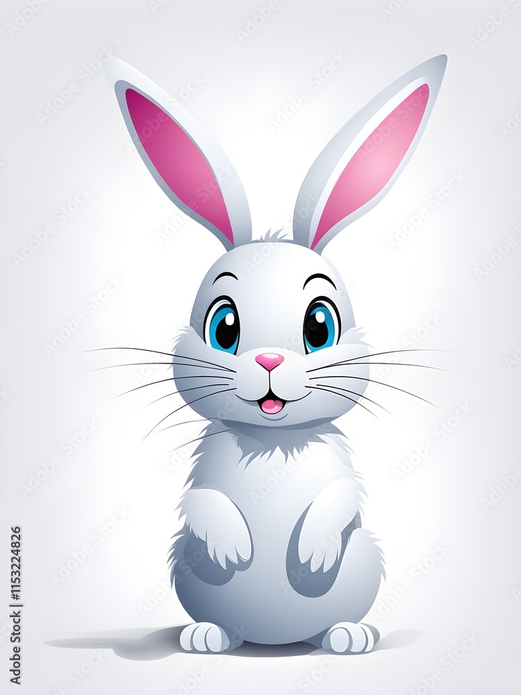 Obraz premium Simple cartoon Easter bunny, abstract illustration