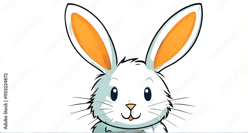 Obraz premium Simple cartoon Easter bunny, abstract illustration