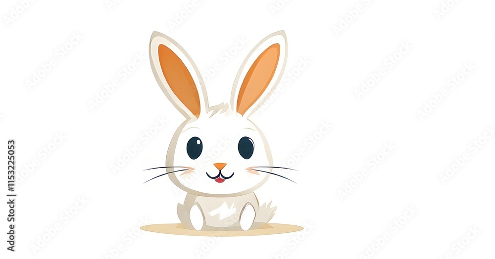 Fototapeta premium Simple cartoon Easter bunny, abstract illustration
