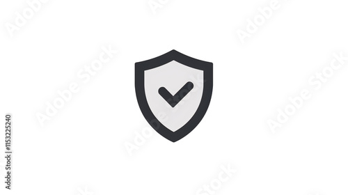 a black shield with a check mark