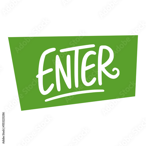green enter sign entry flat color vector illustration template design