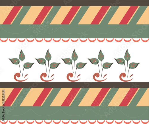 Flower shop. Pattern in the style of Russian folk