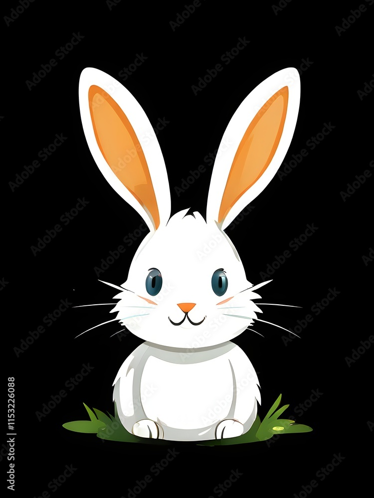 Fototapeta premium Simple cartoon Easter bunny, abstract illustration