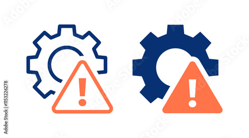 Risk management icons. Vector illustration. Warning symbol in settings and operations.