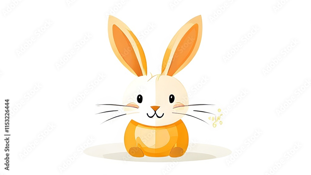 Fototapeta premium Simple cartoon Easter bunny, abstract illustration