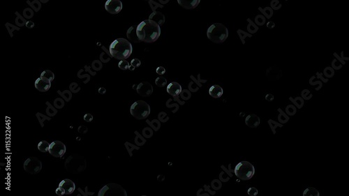 Wallpaper Mural Floating Bubbles Against a Dark Background in a Digital Artistic Render video motion Torontodigital.ca