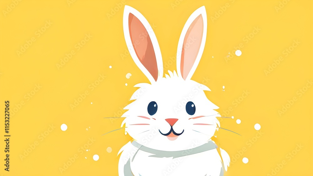 Fototapeta premium Simple cartoon Easter bunny, abstract illustration