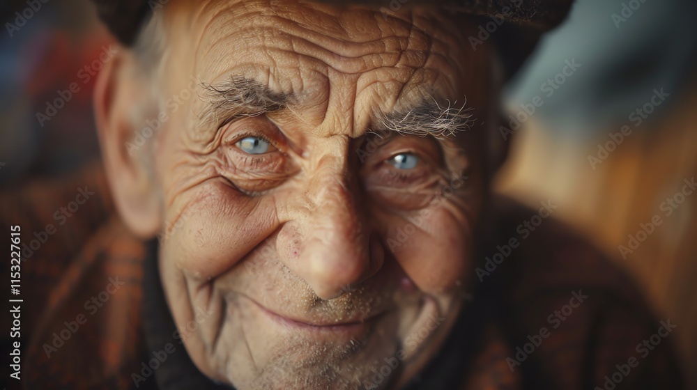 A close-up portrait of an elderly man with a thoughtful expression. A close-up portrait of an elderly man with a thoughtful expression.