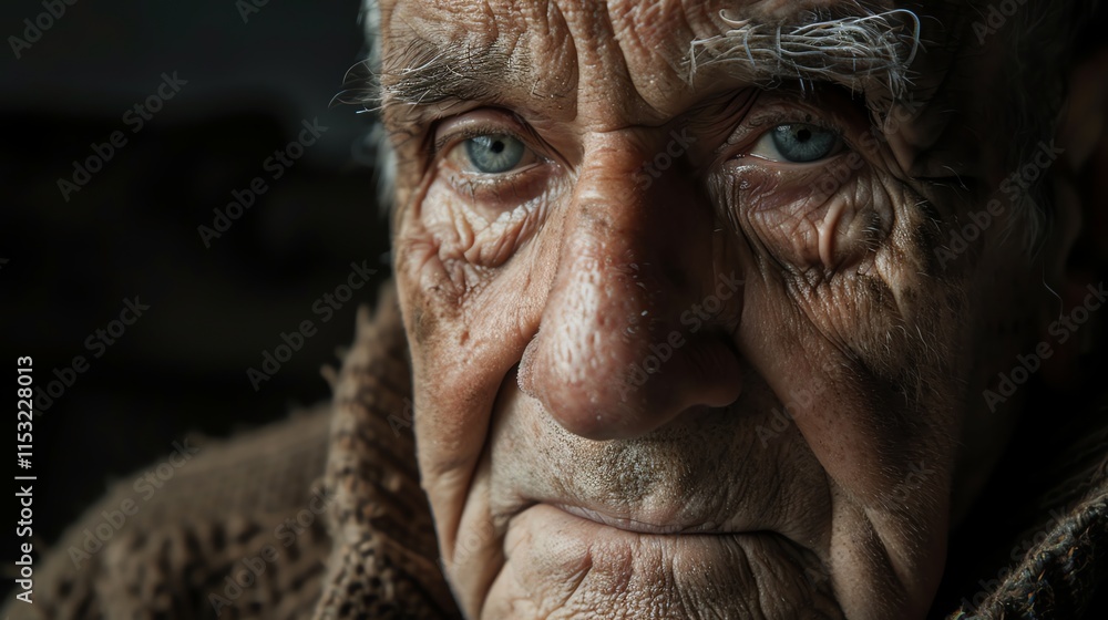 A close-up portrait of an elderly man with a thoughtful expression. A close-up portrait of an elderly man with a thoughtful expression.