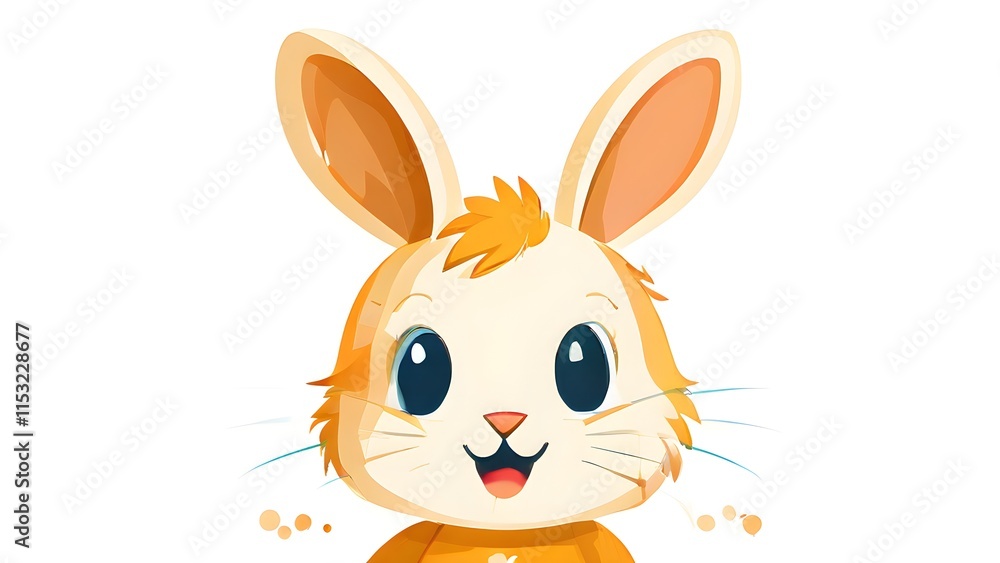 Fototapeta premium Simple cartoon Easter bunny, abstract illustration