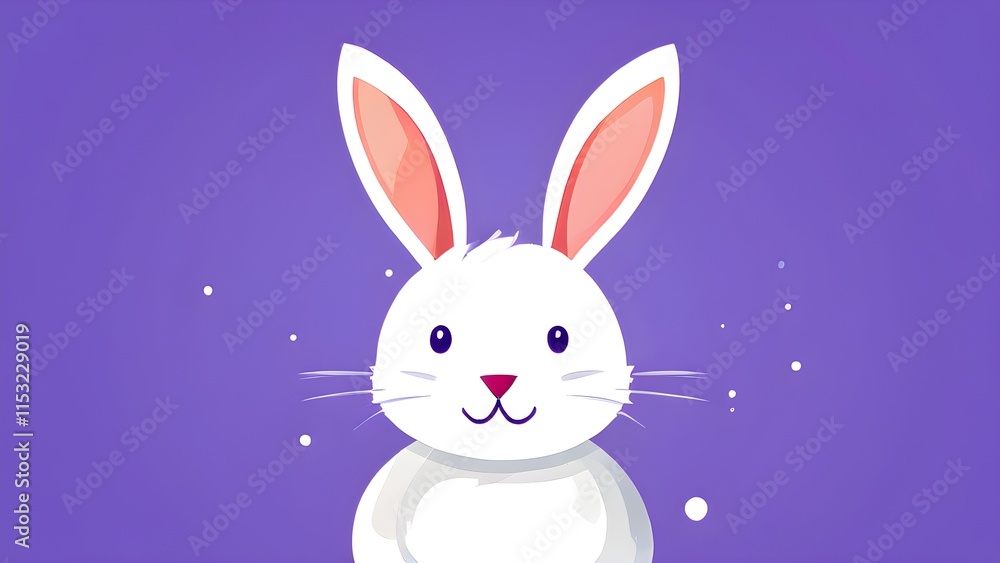 Obraz premium Simple cartoon Easter bunny, abstract illustration
