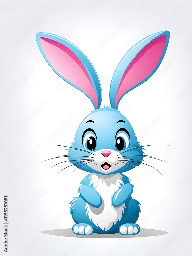 Fototapeta premium Simple cartoon Easter bunny, abstract illustration