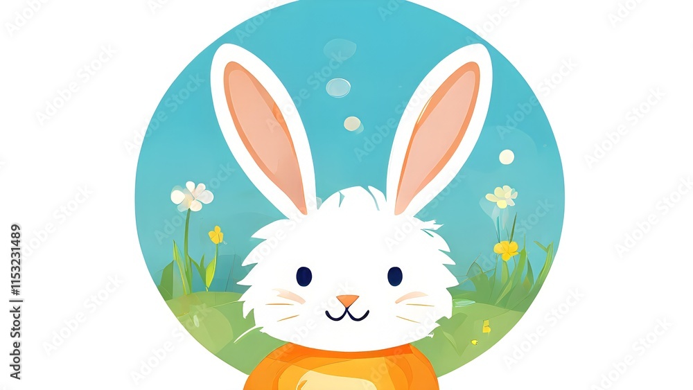 Simple cartoon Easter bunny, abstract illustration Simple cartoon Easter bunny, abstract illustration