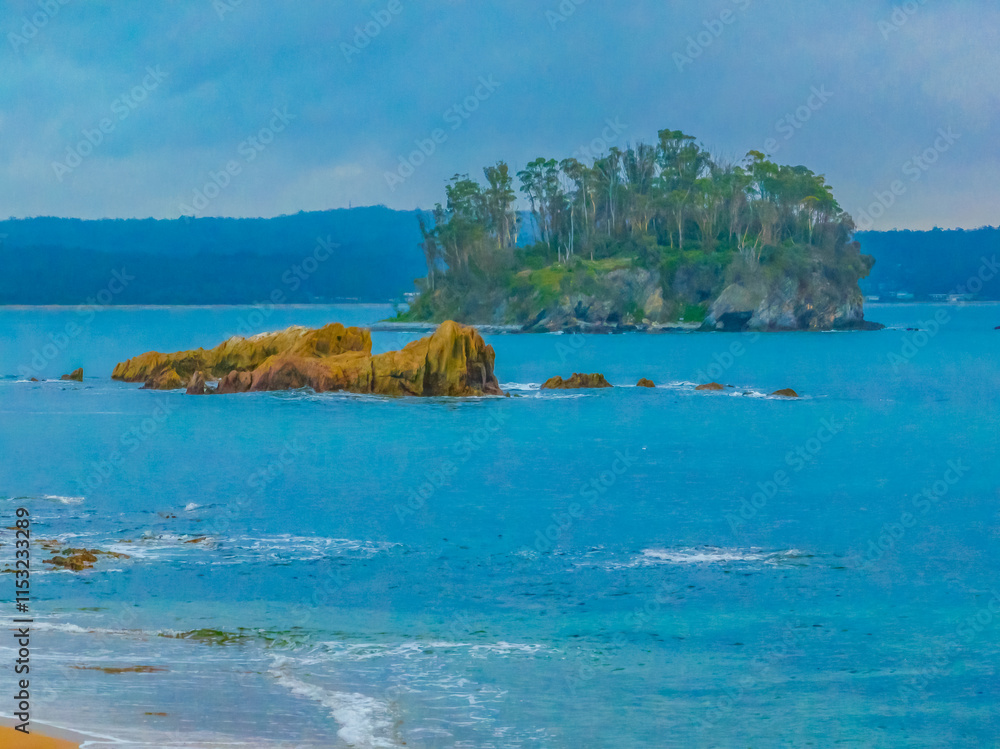 Naklejka premium Cloudy Summer Sunrise views at Caseys Beach