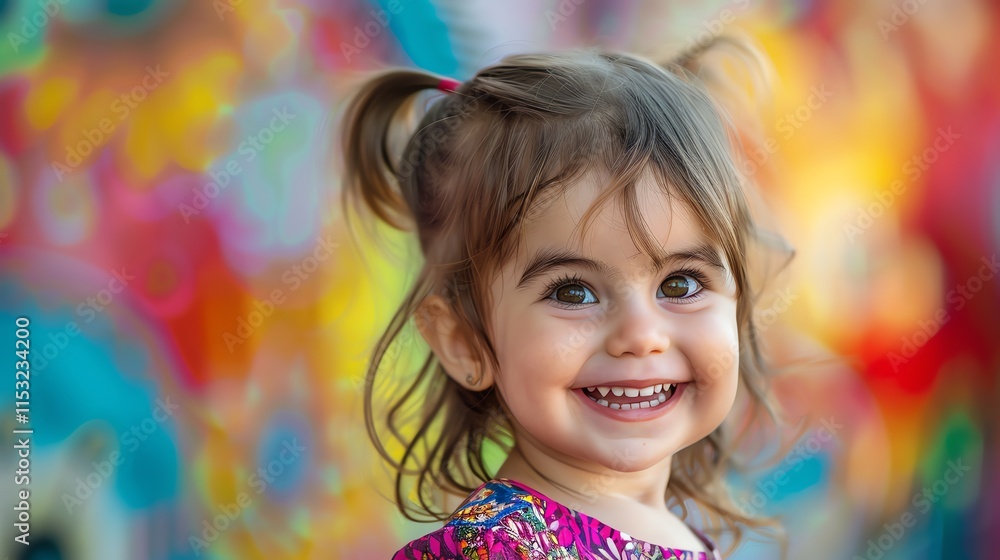 A young girl with brown hair and big brown eyes smiles brightly at the camera. A young girl with brown hair and big brown eyes smiles brightly at the camera.
