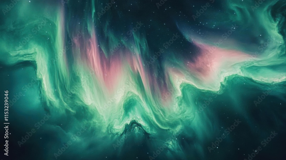 Fototapeta premium Witnessing cosmic swirls: a nebula's ethereal dance in space