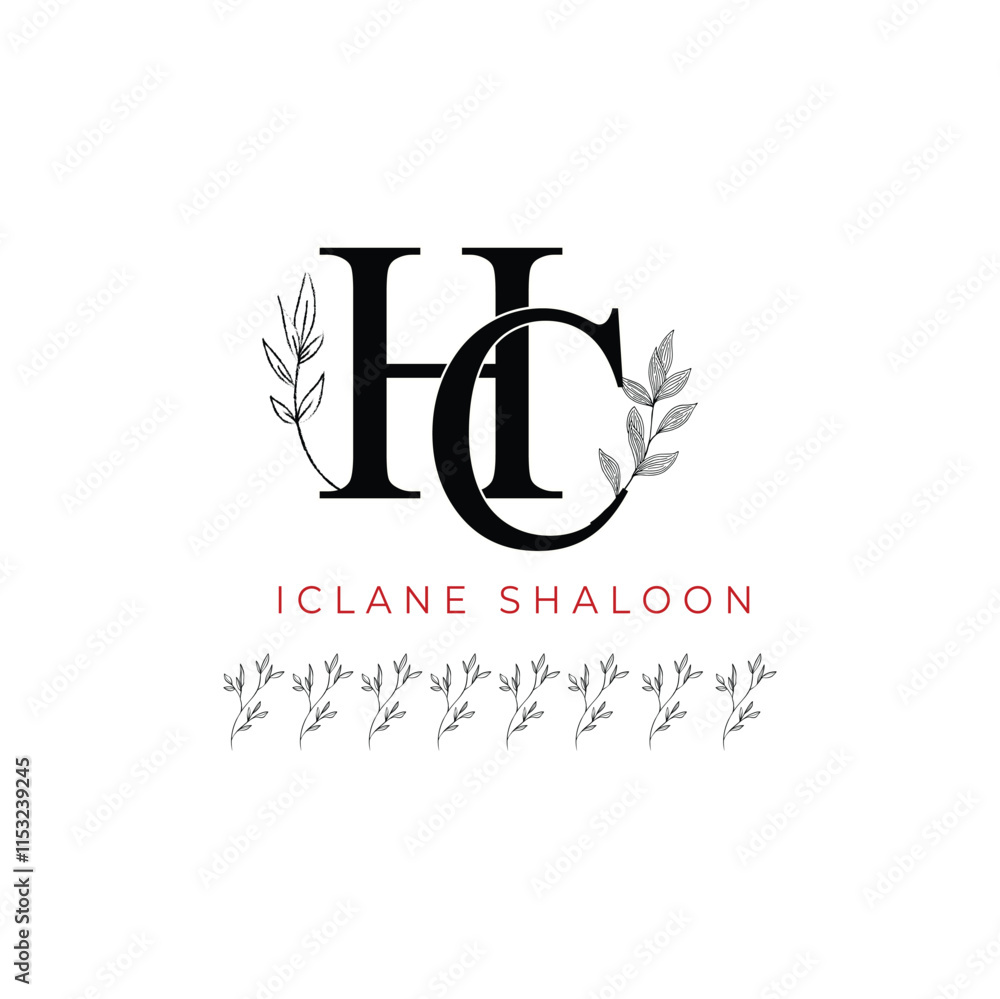 Minimalist HC Monogram with Botanical Illustration.Elegan Initial CH Logo with Floral Element. Wedding logos, hand drawn elegant, delicate and minimalist,black and white vintage logo for beauty shop. Minimalist HC Monogram with Botanical Illustration.Elegan Initial CH Logo with Floral Element. Wedding logos, hand drawn elegant, delicate and minimalist,black and white vintage logo for beauty shop.