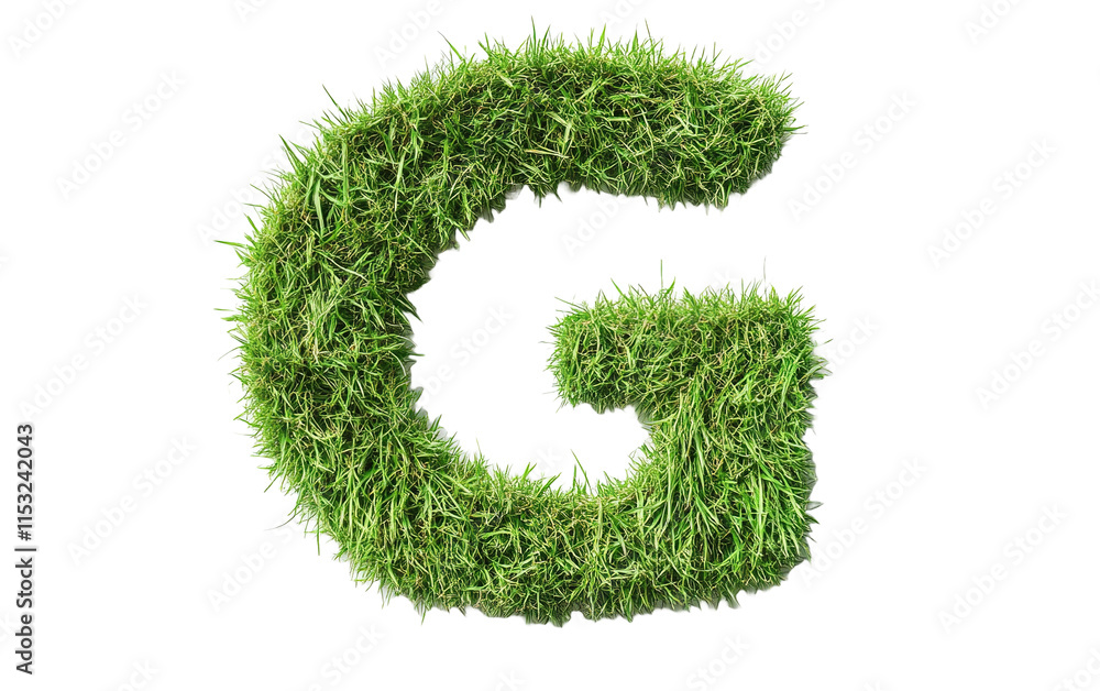 Alphabet G made of Grass isolated on white or transparent background Alphabet G made of Grass isolated on white or transparent background