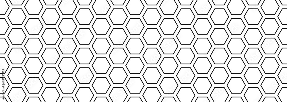 Naklejka premium Hexagon geometric pattern. Seamless honeycomb cell background. Abstract hex design for flyers, ads, fabric, clothes, and textile patterns. Vector illustration.