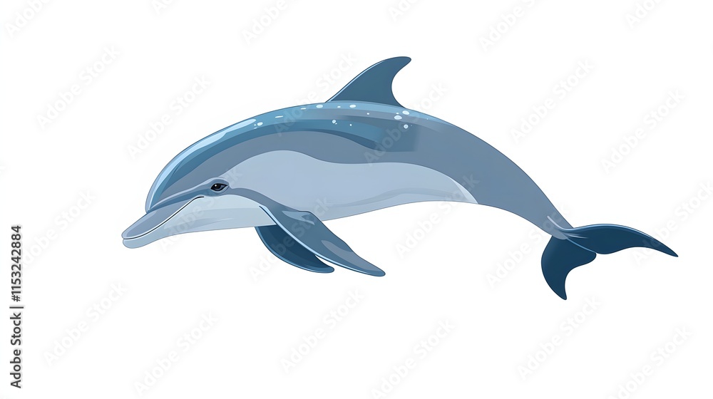 Fototapeta premium A graceful dolphin leaps through the ocean water